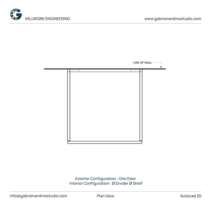 GVS BC-FO-FP-S.01 - Base Cabinet - Full Overlay Style - Single - 1 Door - 2D AutoCAD Dynamic Block Set (44 Different Configurations Included)