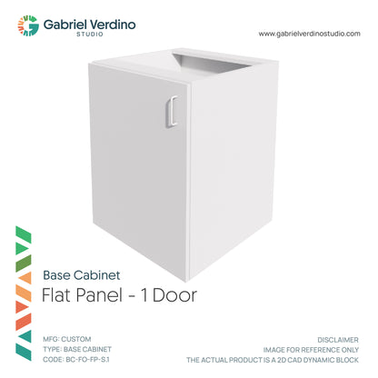 GVS BC-FO-FP-S.01 - Base Cabinet - Full Overlay Style - Single - 1 Door - 2D AutoCAD Dynamic Block Set (44 Different Configurations Included)