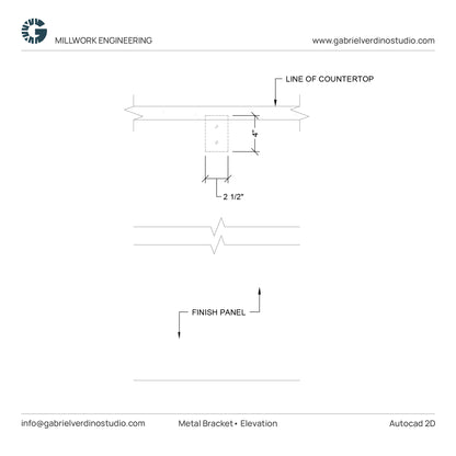 GVS HD.1.1.01 - Metal Bracket - Forward L C-Top Support - Centerline - 2D AutoCAD Dynamic Block