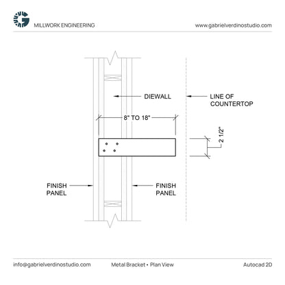 GVS HD.1.1.02 - Metal Bracket - Standard C-Top Support - Centerline - 2D AutoCAD Dynamic Block