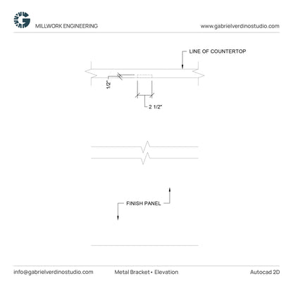 GVS HD.1.1.02 - Metal Bracket - Standard C-Top Support - Centerline - 2D AutoCAD Dynamic Block