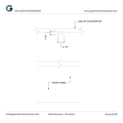 GVS HD.1.1.03 - Metal Bracket - Standard Plus C-Top Support - Centerline - 2D AutoCAD Dynamic Block